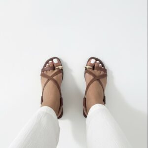 صندل زنانه عسلی ترنم