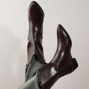 نیمبوت زنانه کابوی قهوه ای