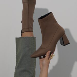 نیمبوت زنانه قهوه ای دیبا